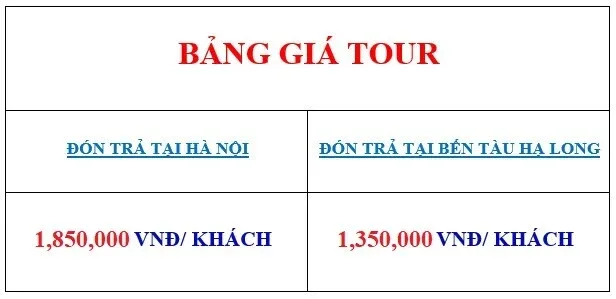 Tour Hạ Long 1 Ngày Du Thuyền 3 Sao(Cao Cấp)